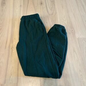 dark green sweatpants